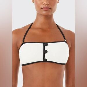 KATE SPADE CONTRAST BANDEAU BIKINI TOP BIKINI BOTTOM SET S